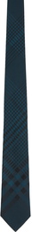 Burberry Green Silk Check Jacquard Modern Cut Tie