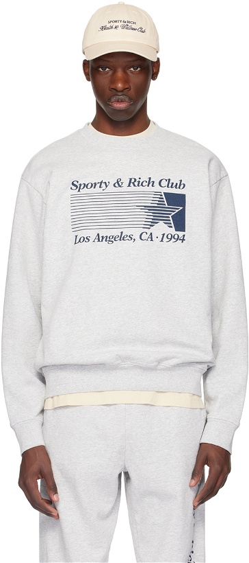 Photo: Sporty & Rich Gray Starter Sweatshirt