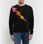 The Elder Statesman - Lightning Bolt Intarsia Cashmere Sweater - Black