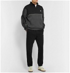 adidas Originals - Colour-Block Logo-Embroidered Fleece-Back Half-Zip Sweatshirt - Gray
