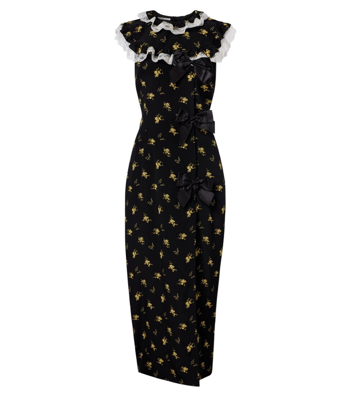 Photo: Alessandra Rich Bow-detail floral silk gown
