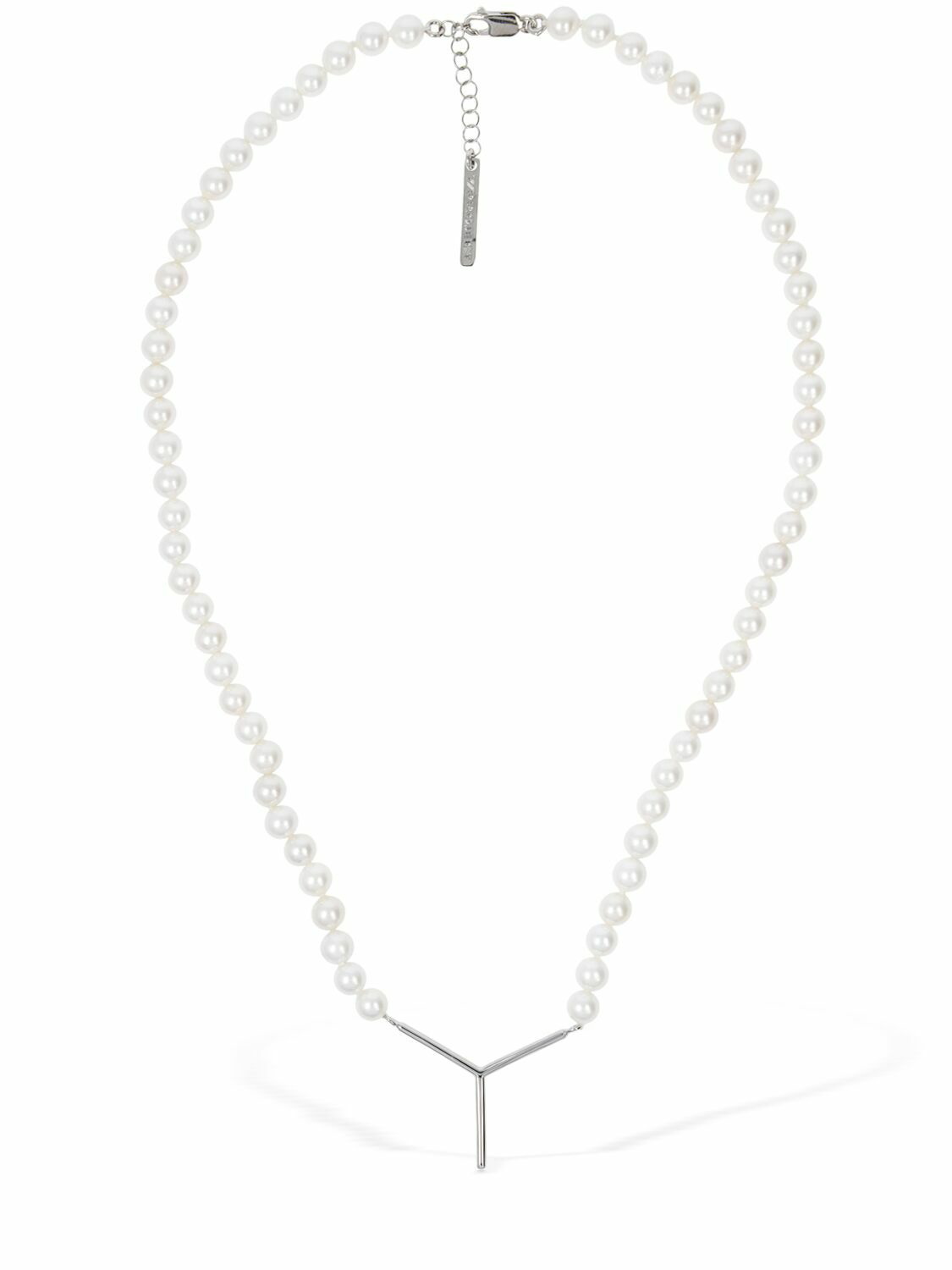 Y/PROJECT - Mini Y Faux Pearl Collar Necklace Y/Project