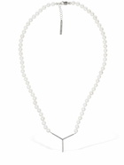 Y/PROJECT - Mini Y Faux Pearl Collar Necklace