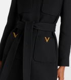Valentino VGold belted wool and silk coat