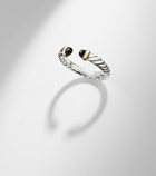 David Yurman Petite Cable sterling silver ring with onyx