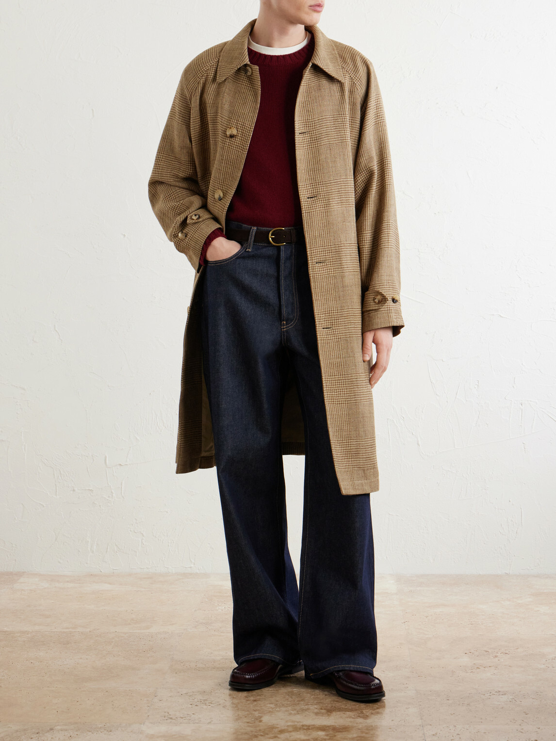 Polo Ralph Lauren - Houndstooth Wool, Silk and Linen-Blend Coat - Neutrals