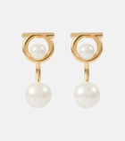 Ferragamo Gancio drop earrings with faux pearls