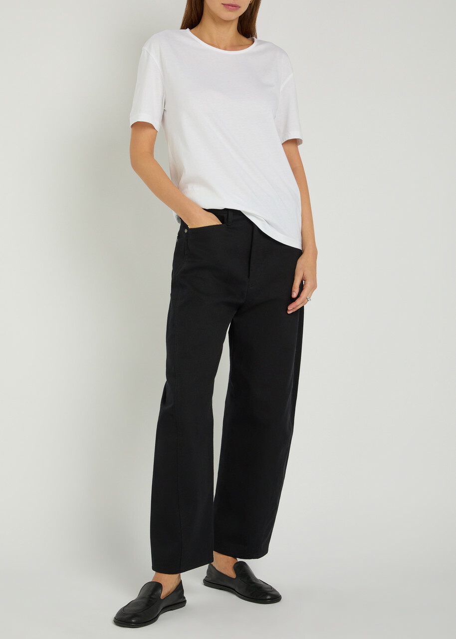 Maria Mcmanus Bow Crop Barrel-leg Jeans Black