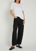 Maria Mcmanus Bow Crop Barrel-leg Jeans Black
