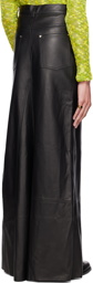Theophilio SSENSE Exclusive Black Leather Maxi Skirt