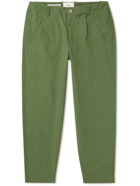 Folk - Damien Poulain Assembly Straight-Leg Crinkled Cotton Trousers - Green