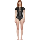 Lisa Marie Fernandez Black PVC Farrah One-Piece Swimsuit