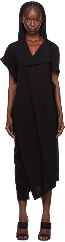 Photo: 132 5. ISSEY MIYAKE Black Domino Midi Dress