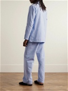 Derek Rose - Arran 24 Herringbone Brushed-Cotton Pyjama Set - Blue