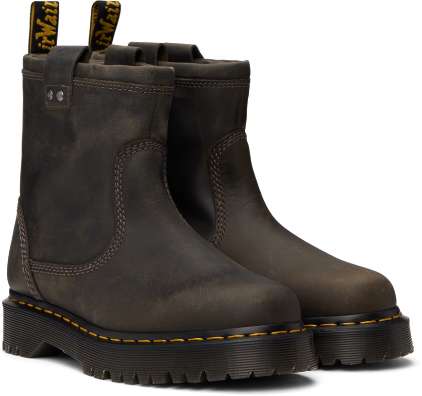 Dr. Martens Gray Anistone Lo Leather Chelsea Boots