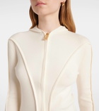Victoria Beckham Wool-blend jersey zip-up hoodie