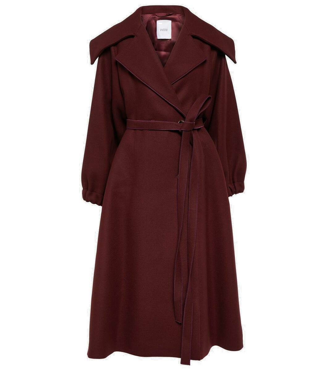 Patou Double-breasted belted wool-blend blazer Patou