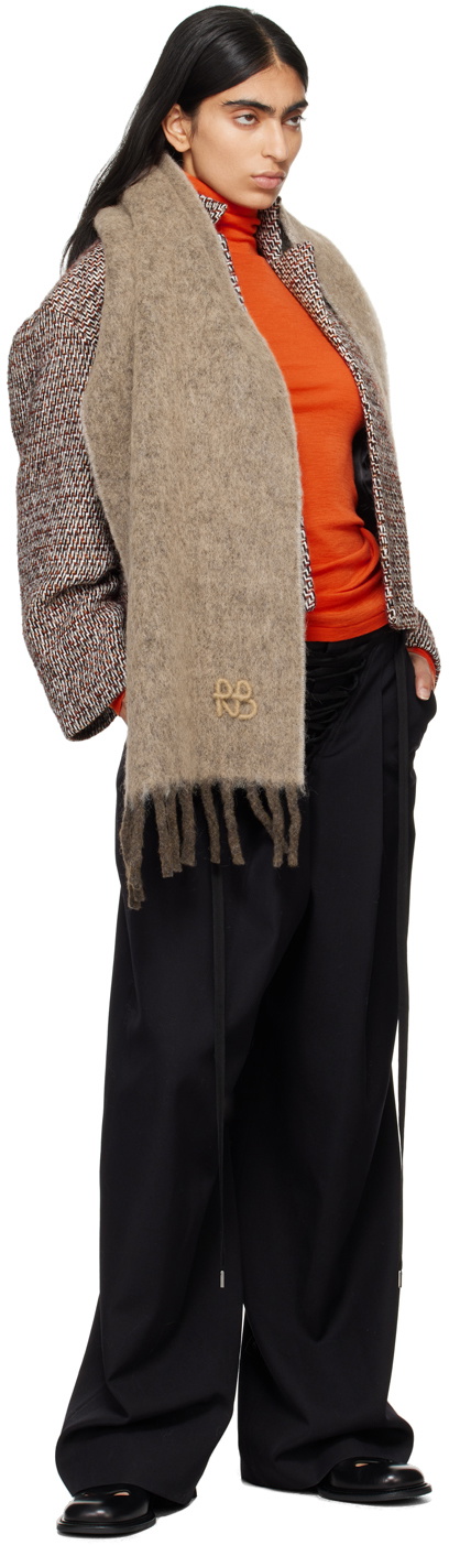 Ruslan Baginskiy Beige Fringed Alpaca-Blend Max Scarf