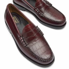 Bass Weejuns Men's Larson Moc Croc Mix Loafer in Wine Leather