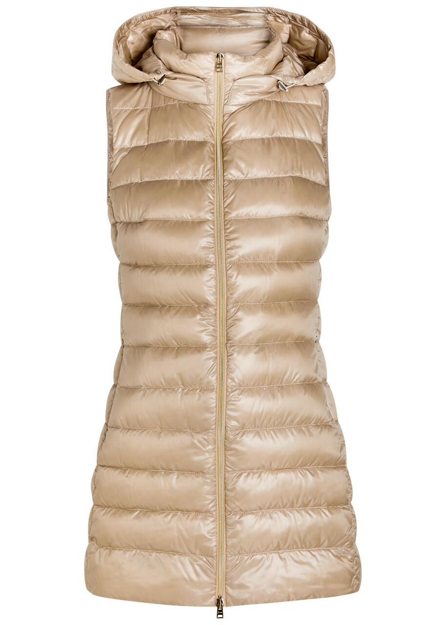 Herno Hooded Shell Gilet Beige
