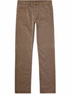 Canali - Slim-Fit Stretch-Cotton and Modal-Blend Corduroy Trousers - Brown
