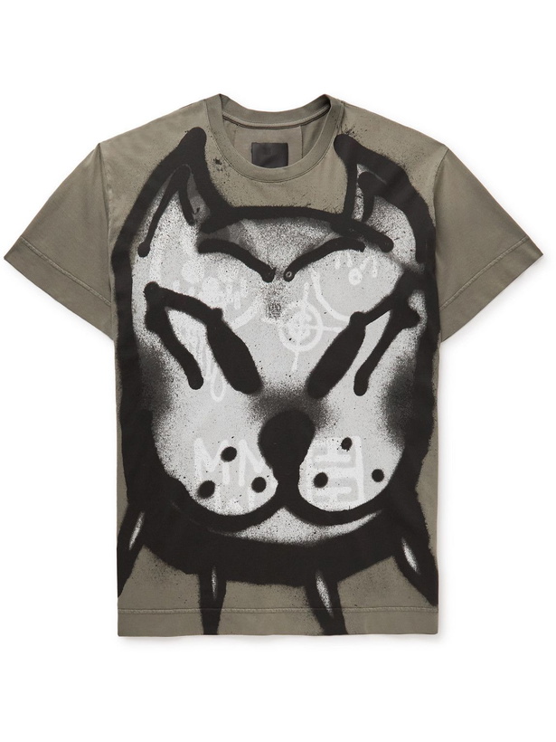 Photo: Givenchy - Chito Printed Cotton-Jersey T-Shirt - Green