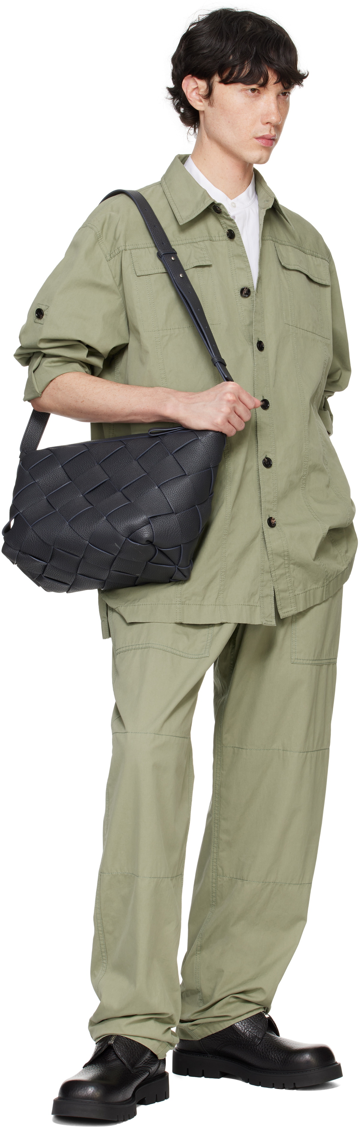 Bottega Veneta ネイビー ミディアム Diago バッグ Bottega Veneta: ネイビー ミディアム Diago バッグ | SSENSE 日本