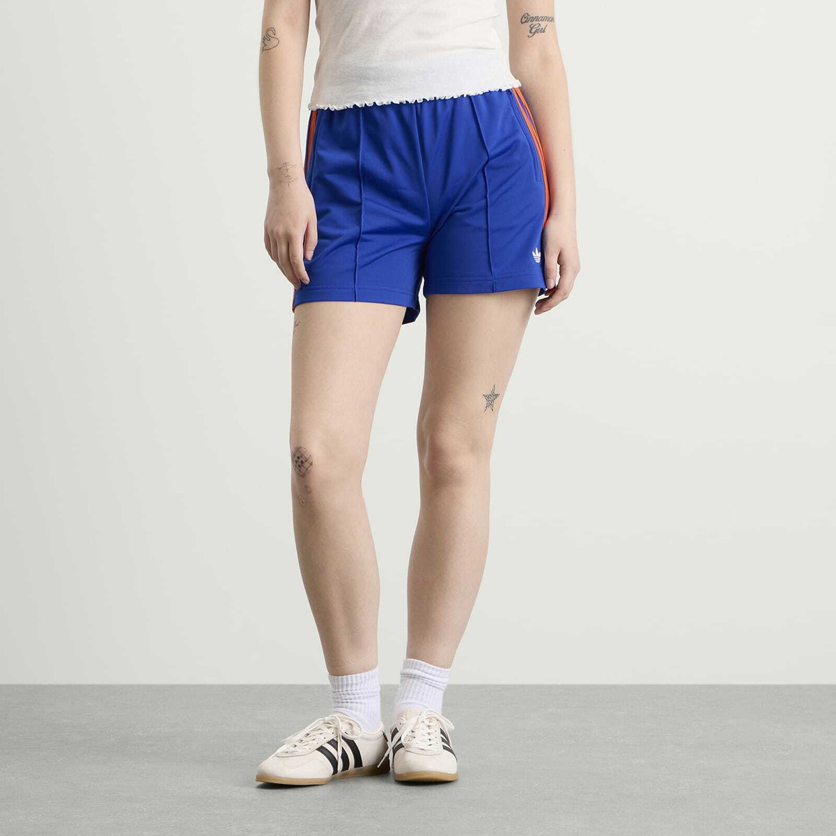 Adidas Women's Firebird Short in Bold Blue/Orange