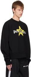 Palm Angels Black Printed Sweatshirt