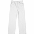 WARDROBE.NYC Women's Low Rise Jeans in White