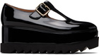 Stella McCartney Black Elyse T-Bar Platform Mary Jane Derbys