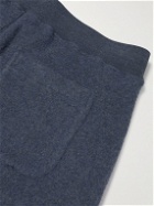 SSAM - Jesse Straight-Leg Cotton and Camel Hair-Blend Shorts - Blue
