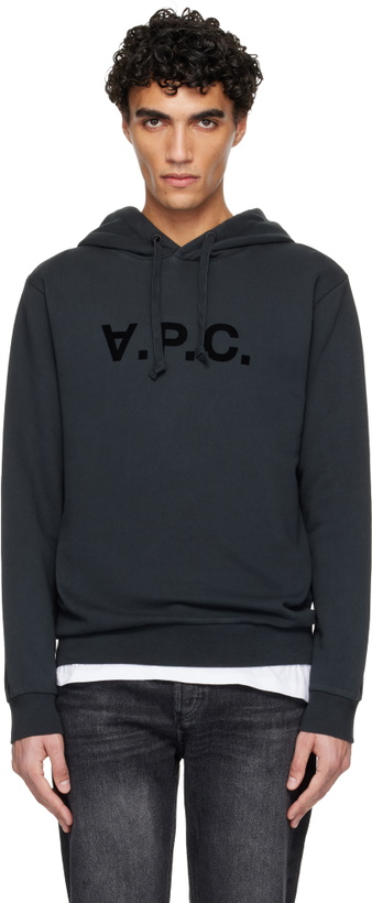 Photo: A.P.C. Black Standard Grand 'VPC' Hoodie