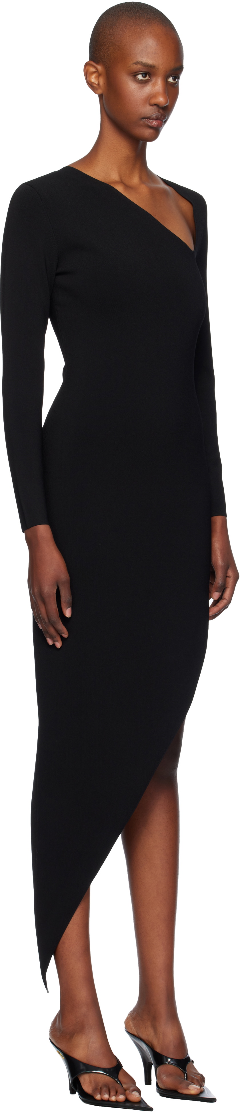 eliza j asymmetric ruffled dress A-line Long Sleeve High Slit Sequin Evening Dress main image 0