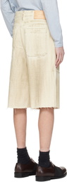 Serapis Beige Tar-Painted Wide Sailor Shorts