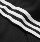 adidas Originals - Striped Cotton-Blend Jersey Zip-Up Hoodie - Black