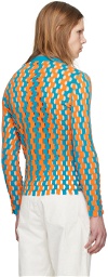 ZANKOV Blue & Orange Cutout Sweater