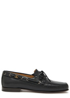 Valentino Garavani Palm Avenue Grained Leather Loafers Black