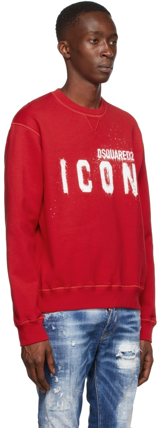 DSQUARED2 Sprayed Logo Cool Sweatshirt Red - Men from Brother2Brother UK