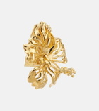 Oscar de la Renta Hibiscus clip-on earrings