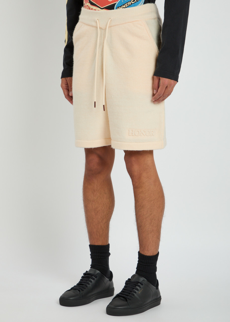 Honor The Gift Logo Brushed Knit Shorts Cream