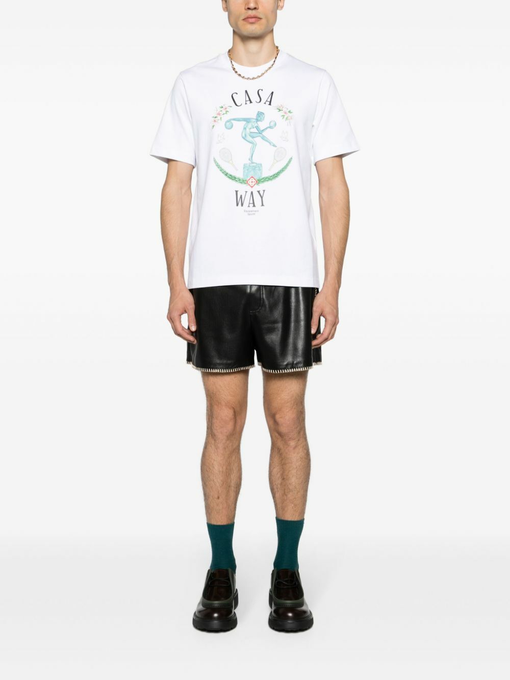 Casablanca White Sport Print Organic Cotton T-Shirt