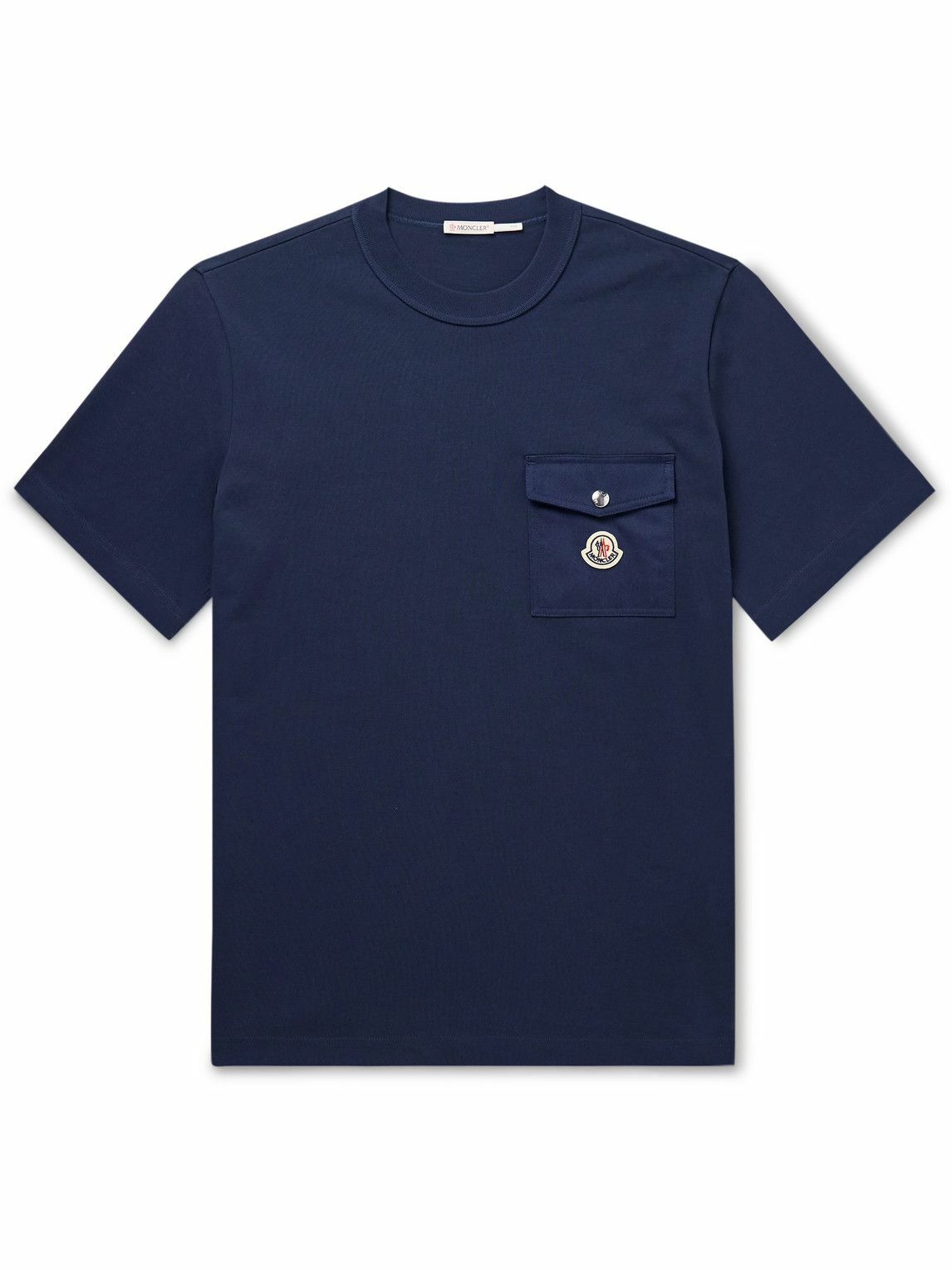 Moncler - Logo-Appliquéd Twill-Trimmed Cotton-Jersey T-Shirt
