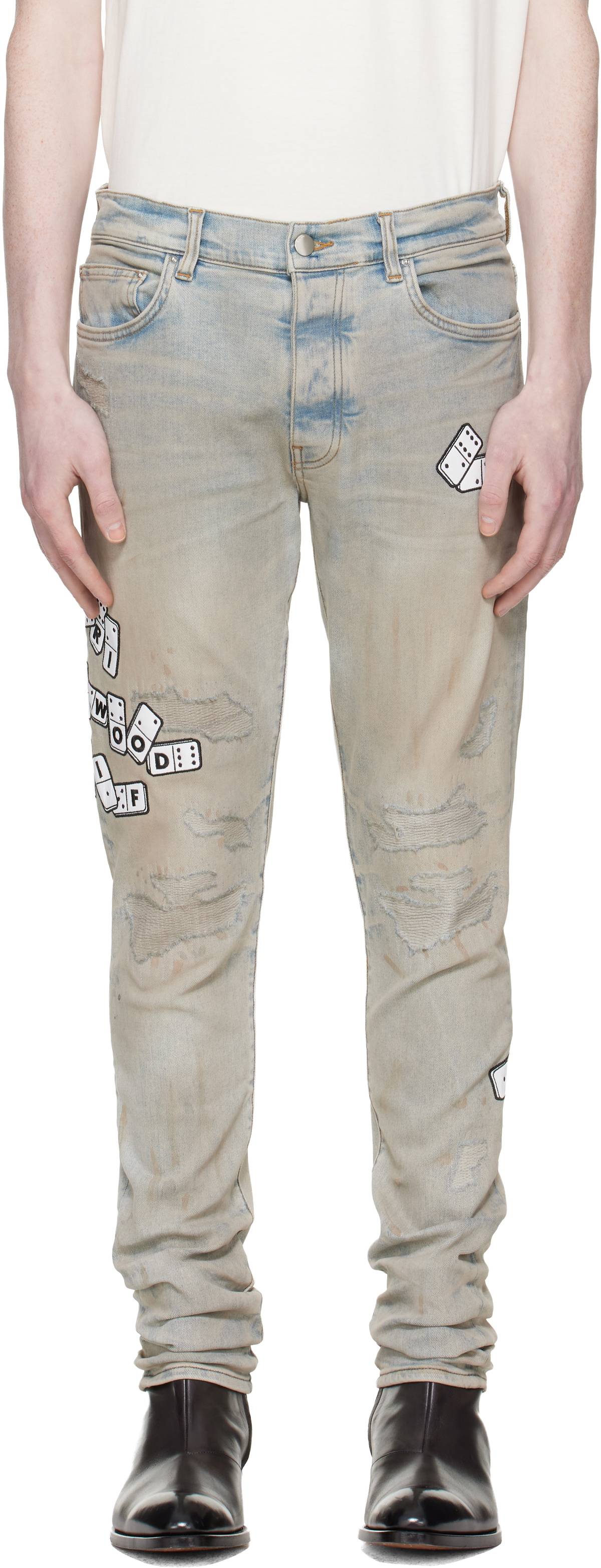 AMIRI Blue MX1 Embroidered Jeans Amiri