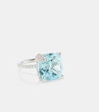 Bucherer Fine Jewellery Peekaboo 18kt white gold ring with aquamarine and diamonds