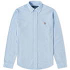 Polo Ralph Lauren Men's Button Down Oxford Pique Shirt in Harbour Island Blue