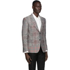 Alexander McQueen Black and Red Prince of Wales Blazer