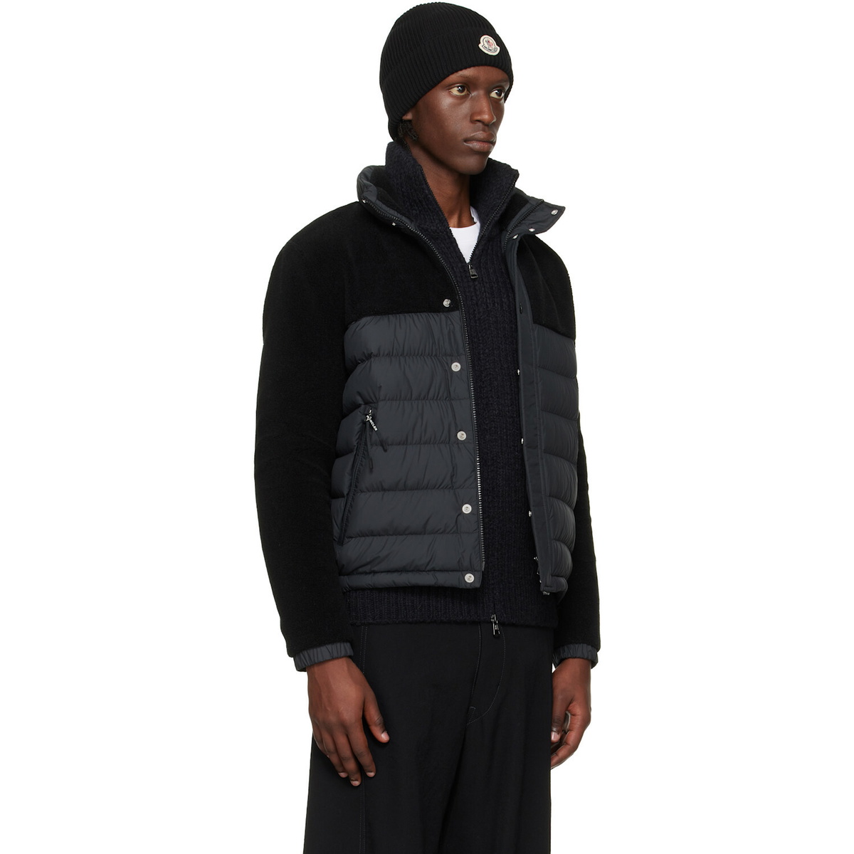 Moncler Black Mistral Teddy Short Down Jacket