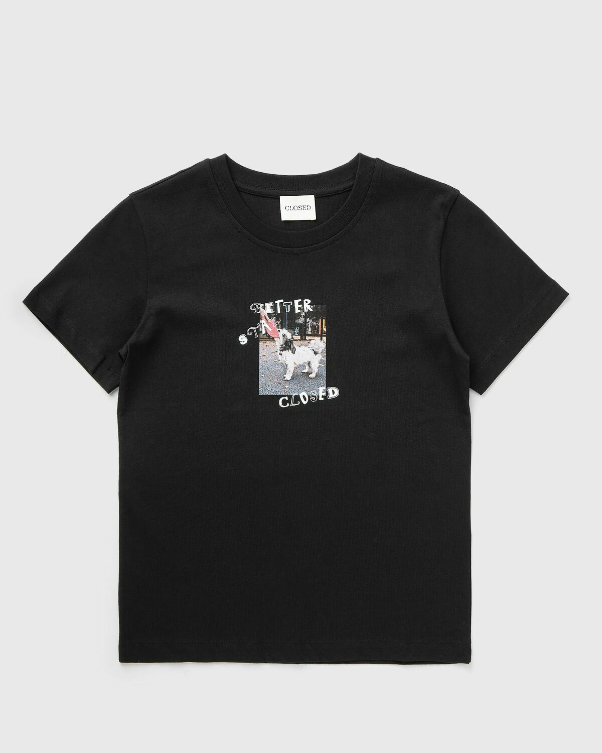 CLOSED PRINTED TEE Black Womens Shortsleefe