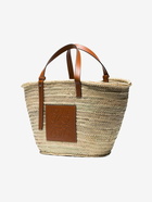 LOEWE PAULA'S IBIZA - Basket Raffia And Leather Tote Bag